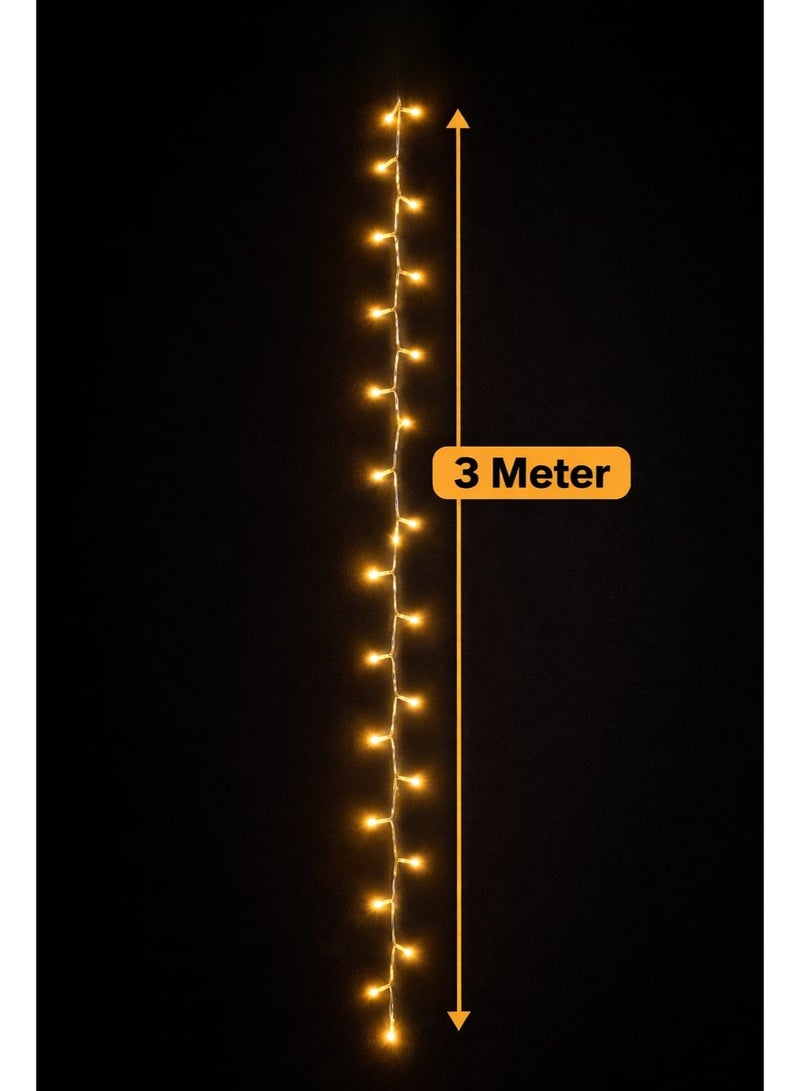 Ramadan Warm White LED Curtain Light – 3 Meter Decorative Fairy Light for Home, Iftar & Ramadan Décor - Image 2